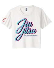 Roll Recover Repeat Jiu-Jitsu Crop Top – Retro 80s Miami Style BJJ Shirt 