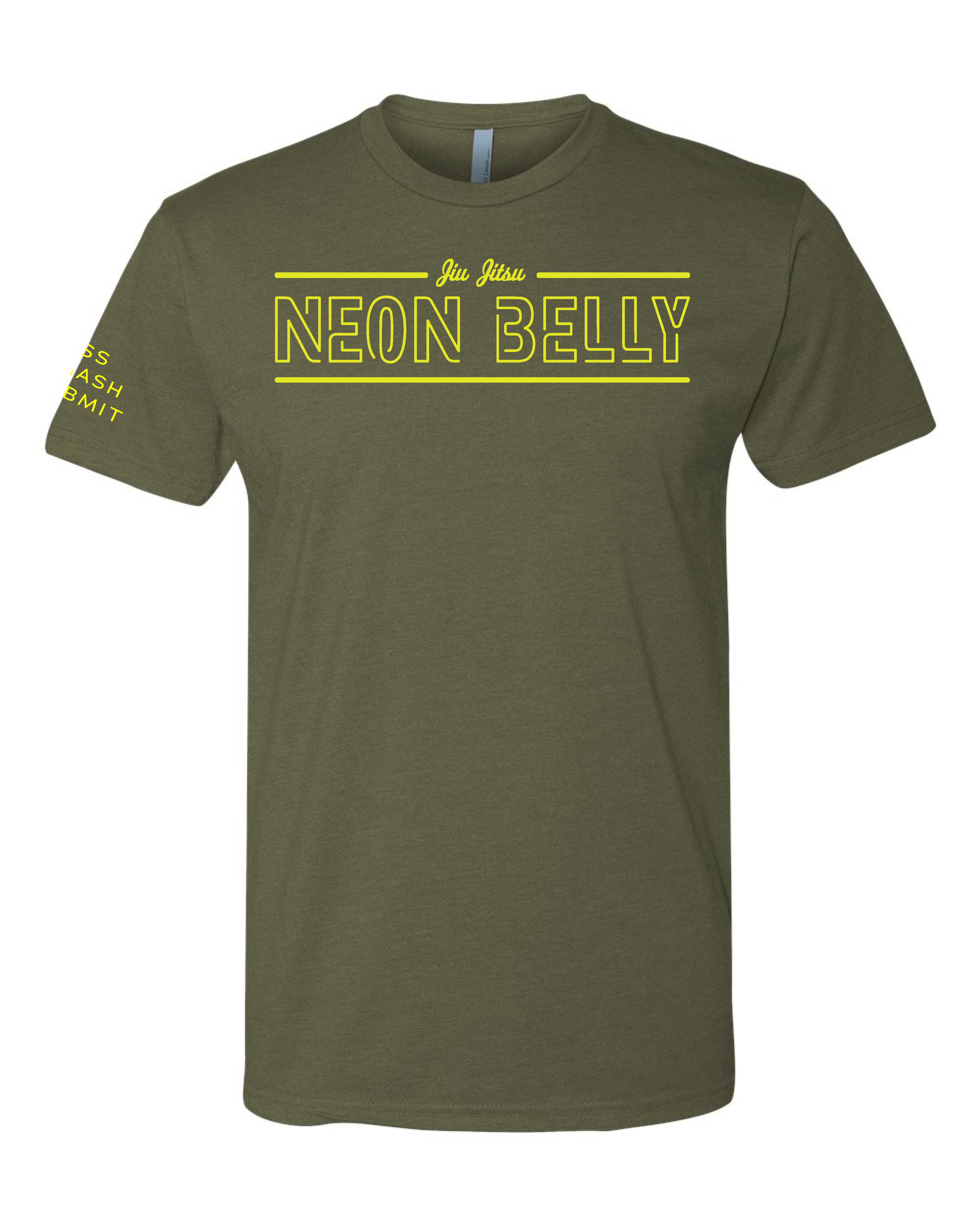 NEON BELLY V2 (Knee on Belly) Jiu-Jitsu Shirt - BJJ Funny Meme Premium T-Shirt - 3Three Apparel LLC.