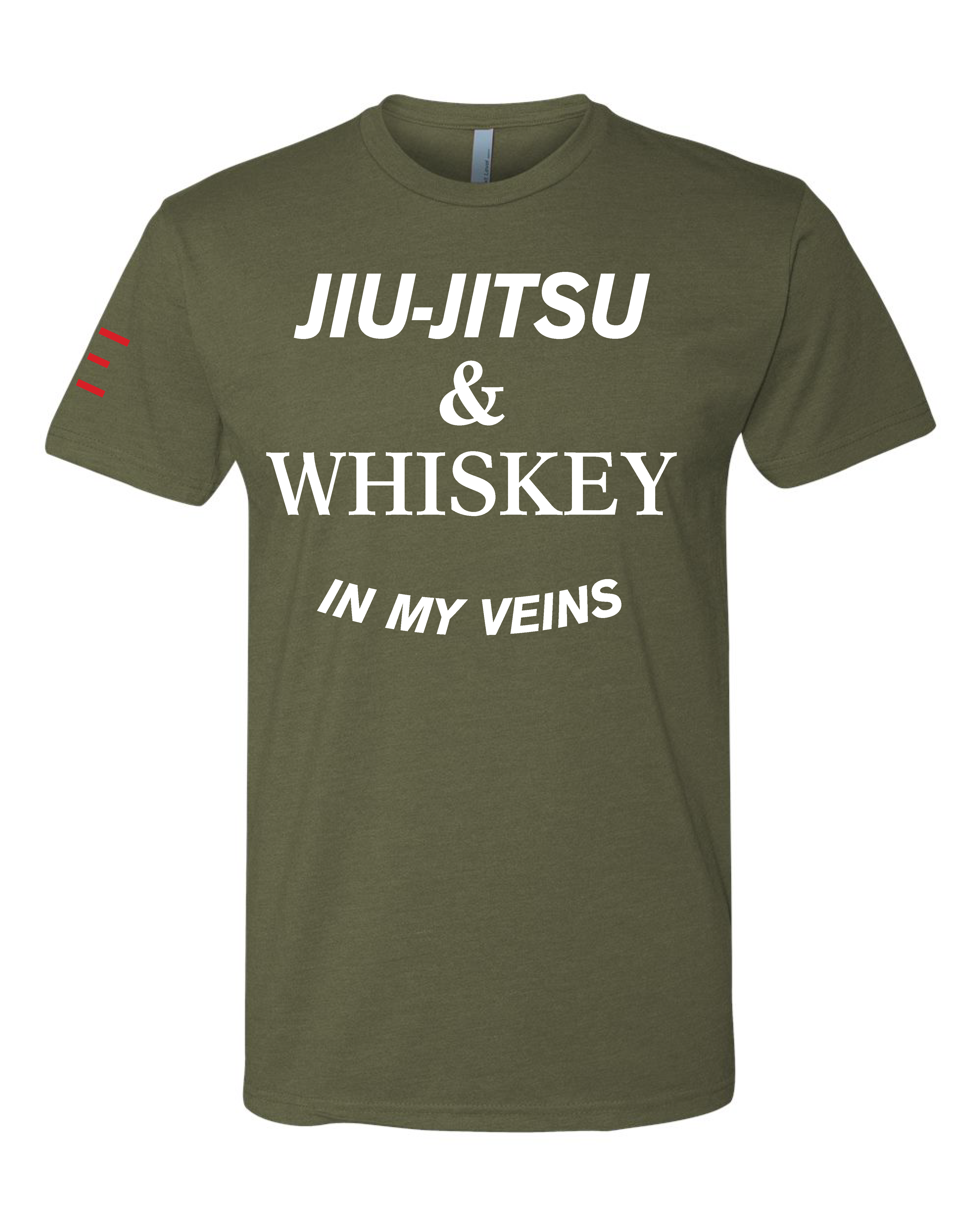 Jiu-Jitsu & Whiskey in My Veins - BJJ Funny Meme Premium T-Shirt - 3Three Apparel LLC.