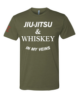 Jiu-Jitsu & Whiskey in My Veins - BJJ Funny Meme Premium T-Shirt