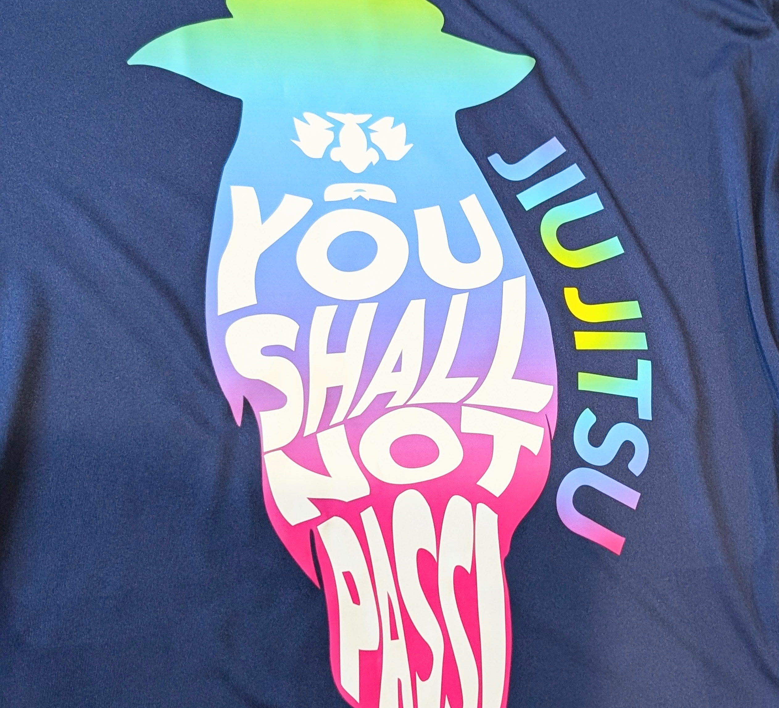 "You Shall Not Pass!" TRIPPY Gradient Wizard Jiu-Jitsu Long Sleeve Hooded Shirt, Moisture Wicking & UPF 50+ Protection