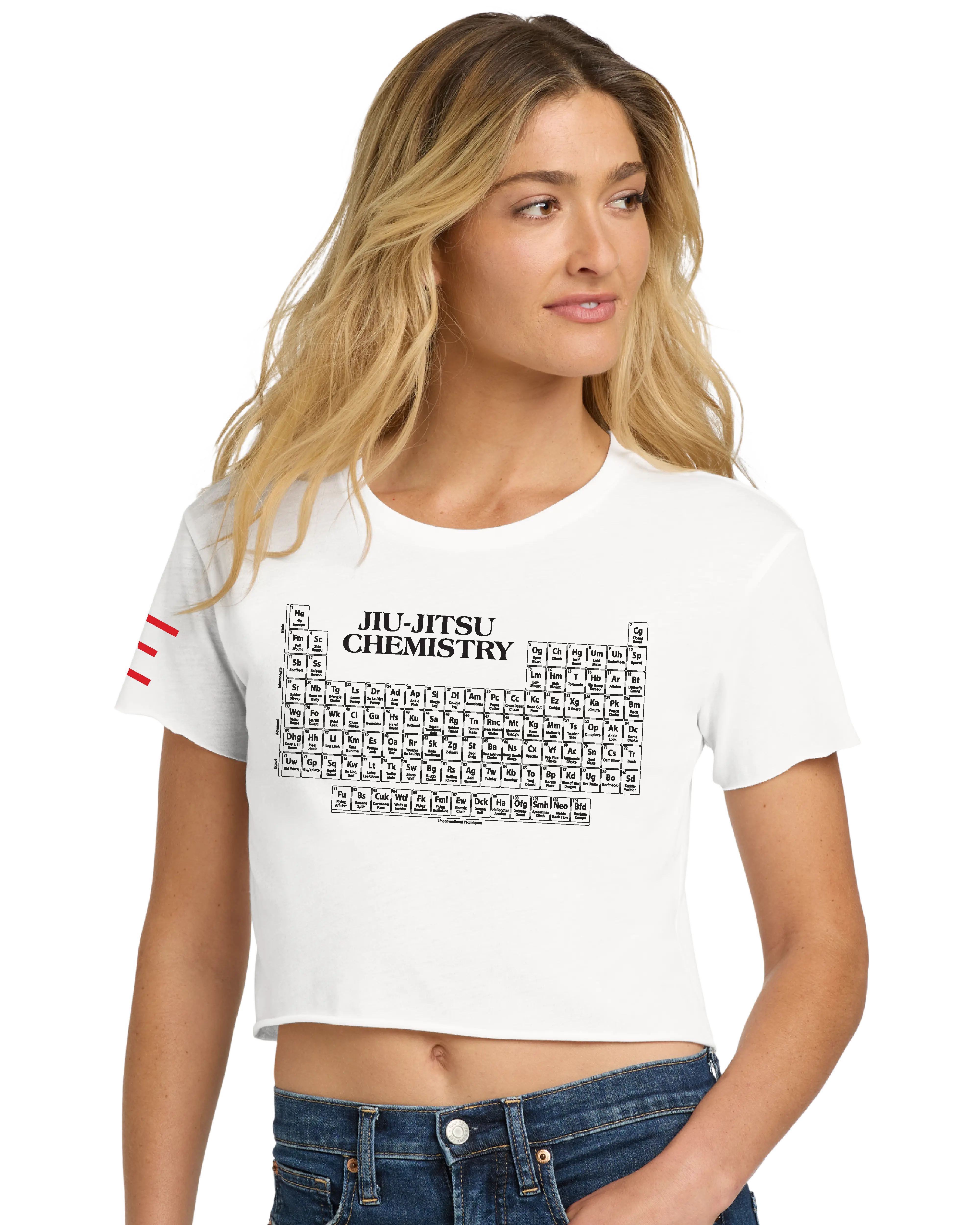 Jiu-Jitsu Chemistry Crop Top - Periodic Table of Jiu-Jitsu BJJ Enthusiasts - 3Three Apparel LLC.