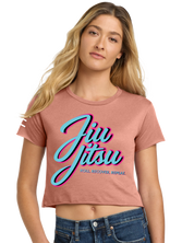 Roll Recover Repeat Jiu-Jitsu Crop Top – Retro 80s Miami Style BJJ Shirt 