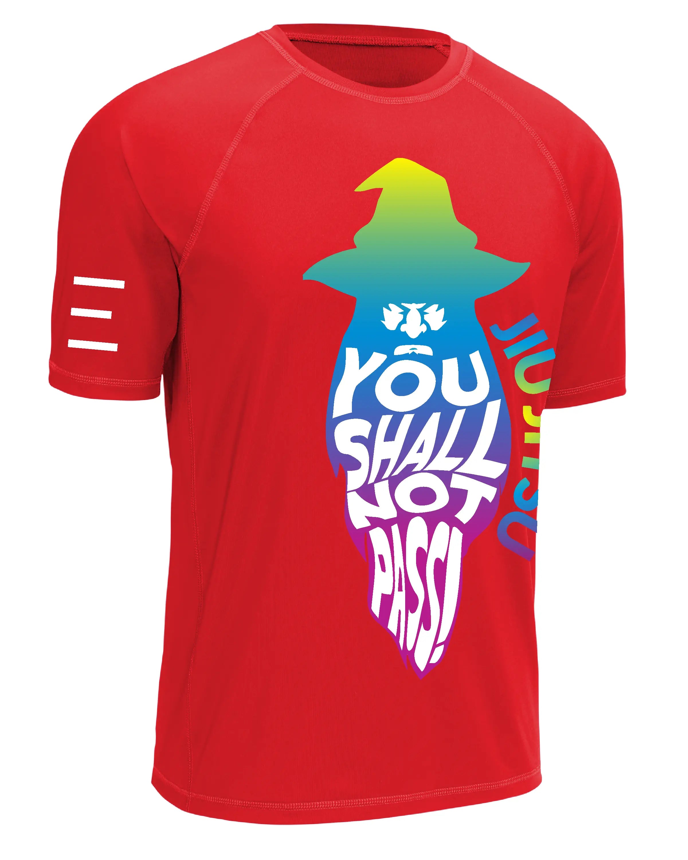 "You Shall Not Pass!" Wizard Jiu-Jitsu Rashguard – Tripping Gradient Edition 