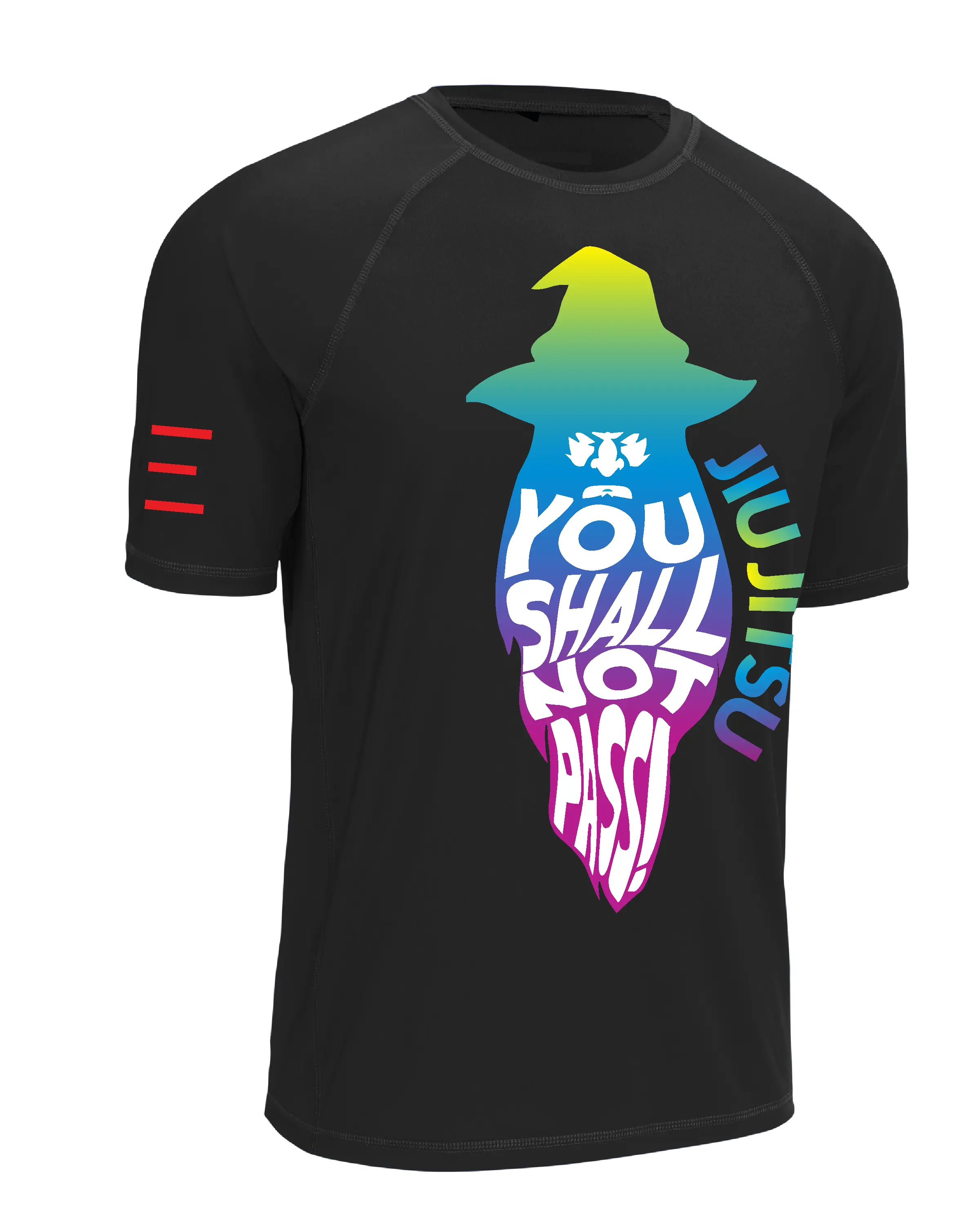 "You Shall Not Pass!" Wizard Jiu-Jitsu Rashguard – Tripping Gradient Edition 