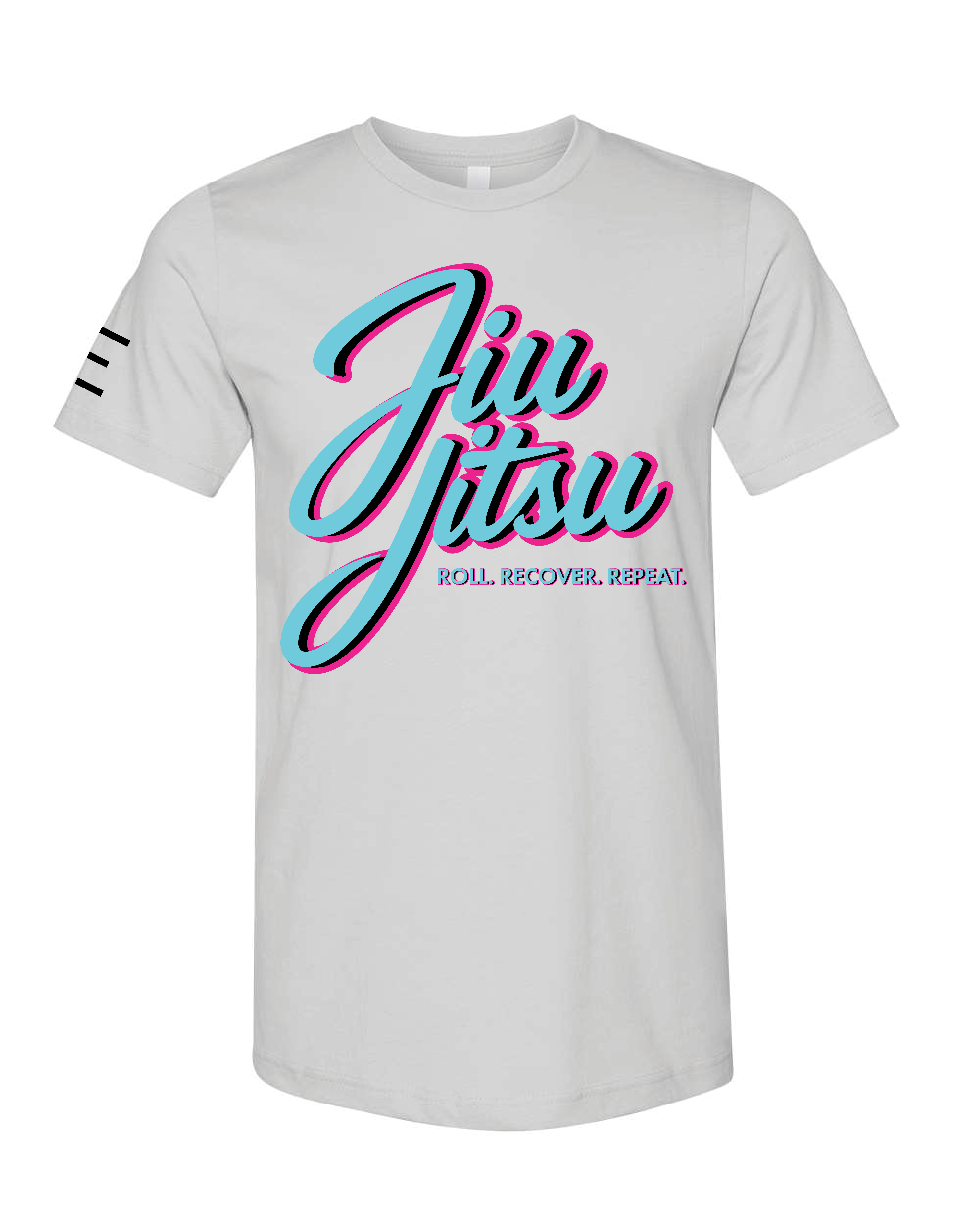 Roll Recover Repeat Jiu-Jitsu T-Shirt – Retro 80s Miami Style BJJ Shirt 