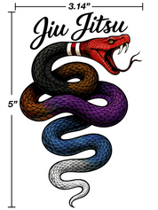Jiu Jitsu Snake Belt System Sticker | BJJ Ranked Snake Design