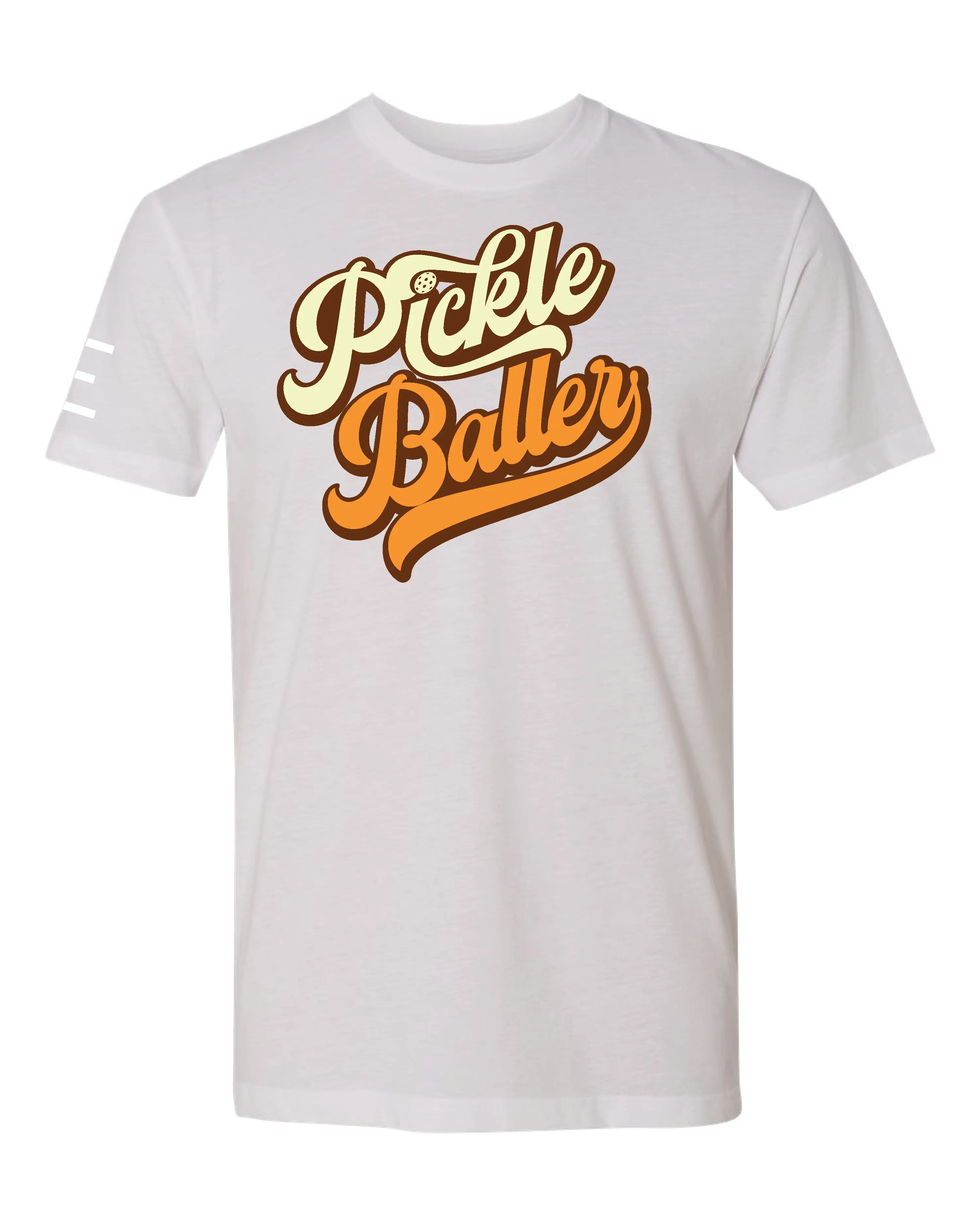 Pickle Baller (Cream & Orange) - Funny PickleBall t-shirt Vintage style 