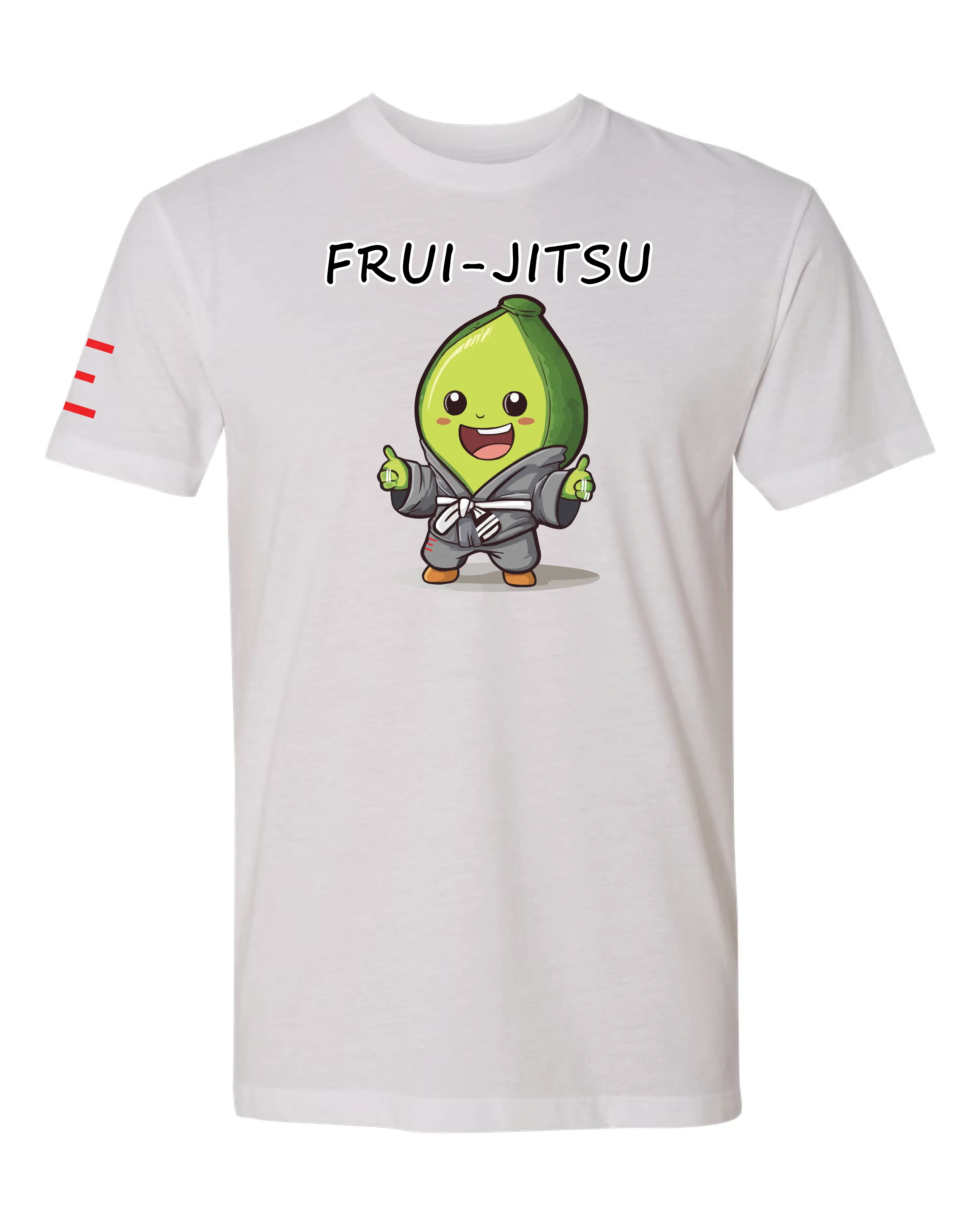 Frui-Jitsu Avocado Wearing a Gi Cartoon Shirt - Funny Cute Avocado 