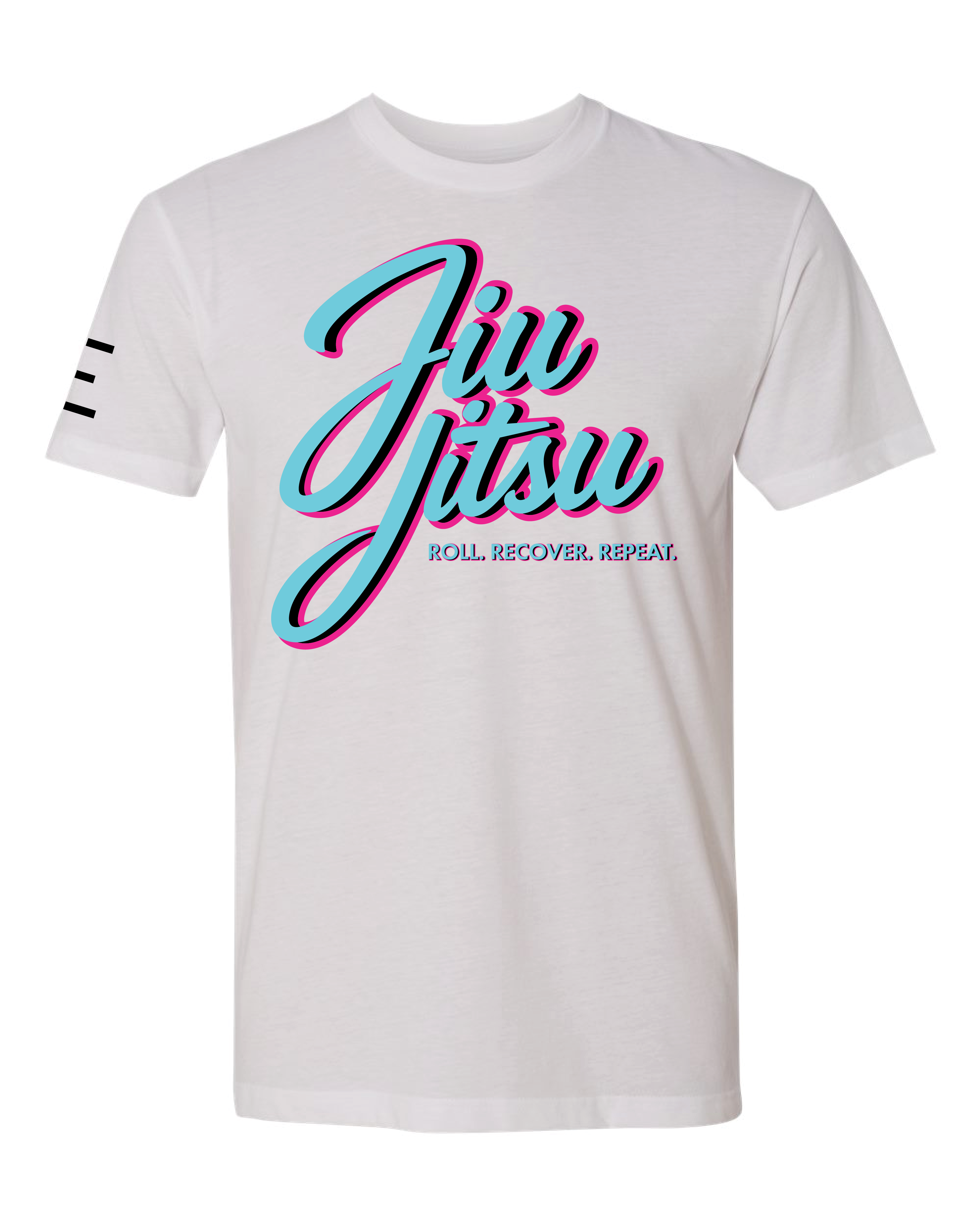 Roll Recover Repeat Jiu-Jitsu T-Shirt – Retro 80s Miami Style BJJ Shirt 