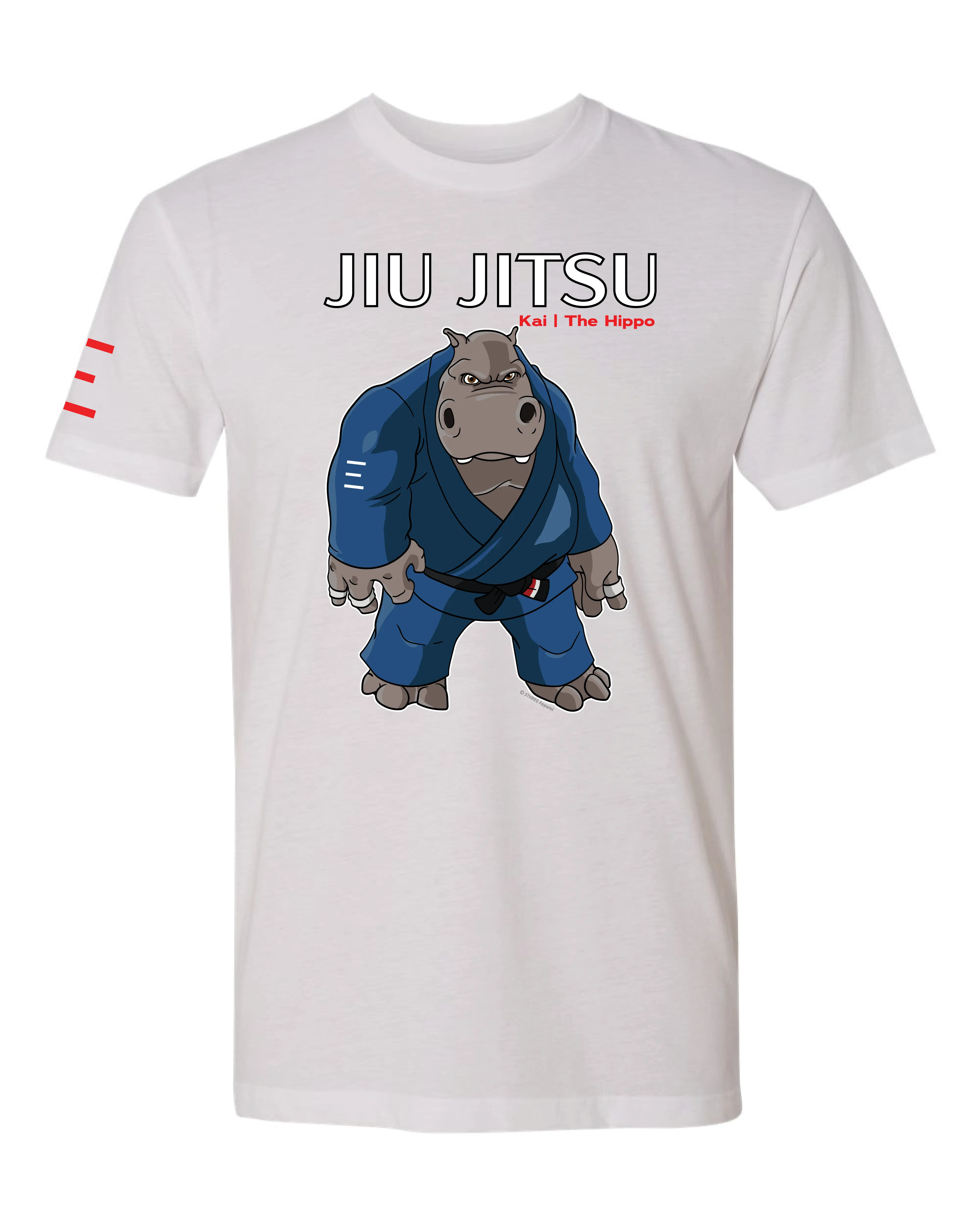 Kai the Unmovable Hippo – Adult BJJ Premium T-shirt 