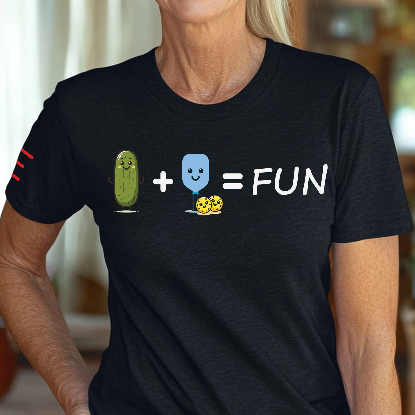 Pickle + Paddle = Fun Pickleball T-Shirt - Cute and Playful Design - 3Three Apparel LLC.