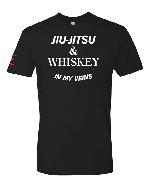 Jiu-Jitsu & Whiskey in My Veins - BJJ Funny Meme Premium T-Shirt